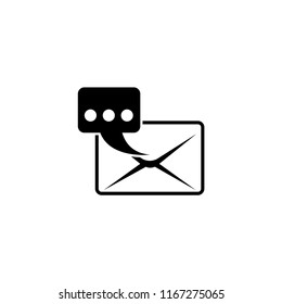 Email Notification, Quick Message. Flat Vector Icon illustration. Simple black symbol on white background. Email Notification, Quick Message sign design template for web and mobile UI element
