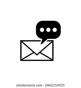 Email Notification, Quick Message flat vector icon. Simple solid symbol isolated on white background. Email Notification, Quick Message sign design template for web and mobile UI element