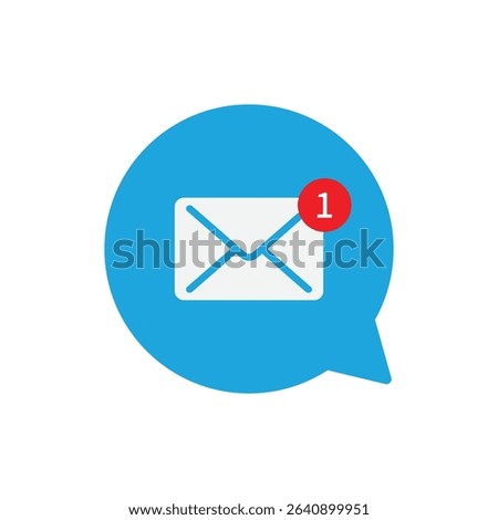 Email notification speech bubble icon vector design template, Concept of you've got mail and full inbox