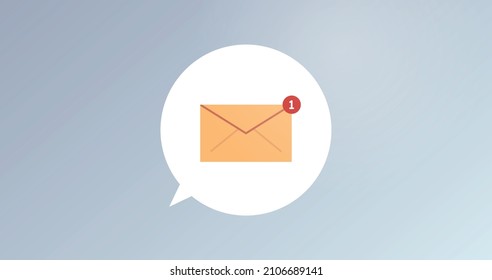 Email notification in a speech bubble and new message flat vector illustration.