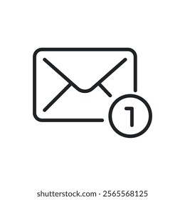 Email notification thin line icons. Perfect pixel on transparent background