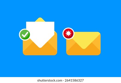 Email Notifications Approved and Unread Message Icons