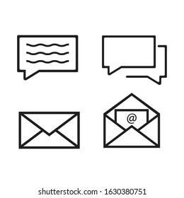 email notifications, messages, and message envelopes icon vector with black color