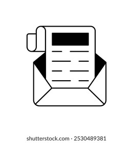 E-Mail-Angebotssymbol mit weißem Hintergrund, Vektorgrafik