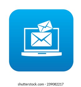 Email on blue button,clean vector