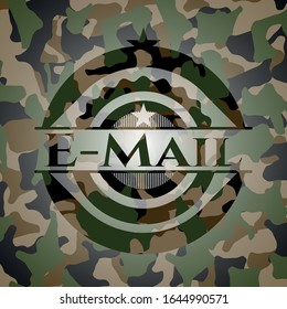Email on camouflaged pattern. Vector Illustration. Detailed.