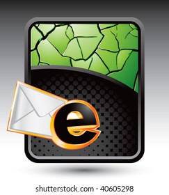 correo electrónico sobre fondo verde roto