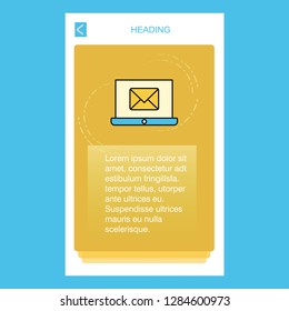 Email on laptop  mobile vertical banner design design. Vector
