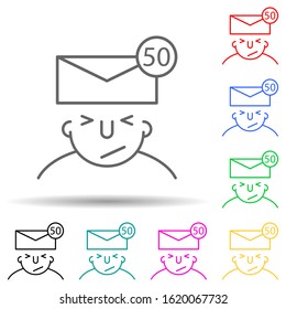 email on mind multi color style icon. Simple thin line, outline vector of what is in your mind icons 