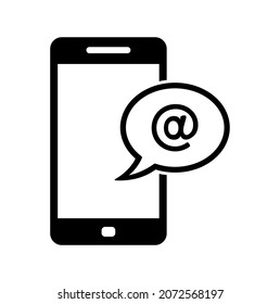 email on the phone - icon isolated on white