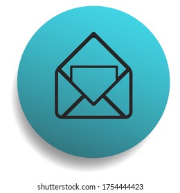 Email open button or sign or symbol