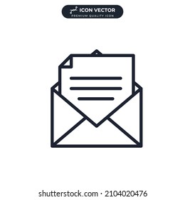 email Open envelope icon symbol template for graphic and web design collection logo vector illustration