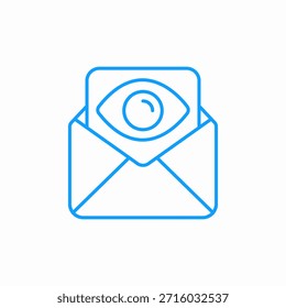 Vector de signo de icono de vista abierta de correo electrónico