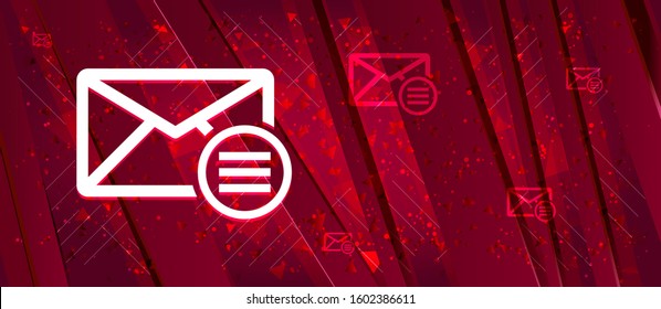 Email option icon isolated on Abstract design bright red banner background