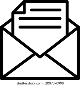 E-Mail-Umriss-Symbol, Vektordesign-Illustration (Symbol für Marketingwachstum)