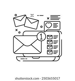 Email Outline Icon, Vector illustration