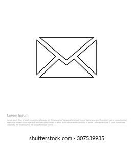 Email Outline Icon, Vector Illustration, Flat pictogram icon