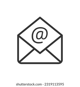 E-mail outline vector icon isolated on white background. E-mail line icon for web, mobile and ui designe.