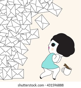 Email Overload Character illustration