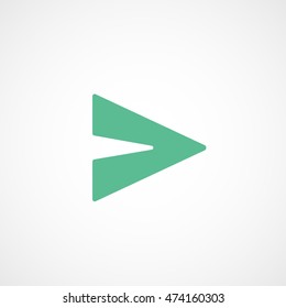 Email Paper Airplane Green Flat Icon On White Background