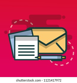 email and paper document pen office
