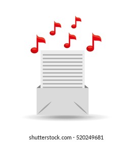 email paper music note design vector illustration eps 10
