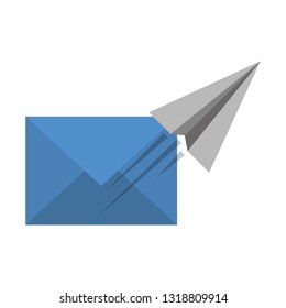 email and paper plane flying symbol
