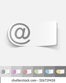 email paper sticker with shadow. Vector illustration