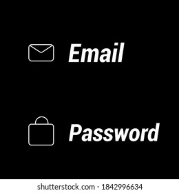email and password icon and text