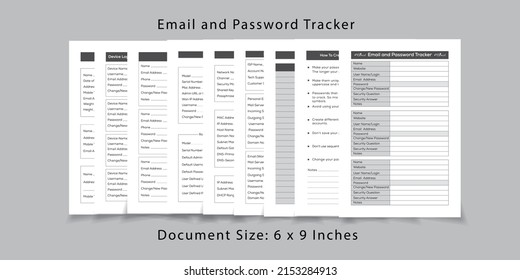 Email and Password Tracker Log Book