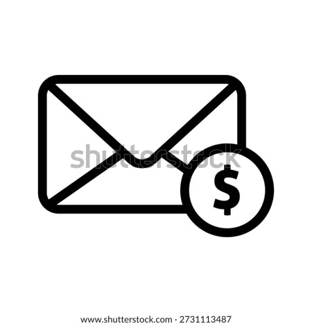 Email Payment Notification Outline Icon