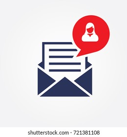 Email Personal Individual Icon. Flat Isolated Vector Graphic Sign