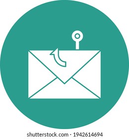 Correo electrónico, phishing, imagen vectorial de icono de sobre. También se puede usar para la ciberseguridad. Idóneo para aplicaciones web, aplicaciones móviles y medios impresos.