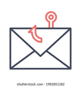 Email, phishing, envelope icon vector image. Can also be used for cyber security. Suitable for use on web apps, mobile apps and print media.