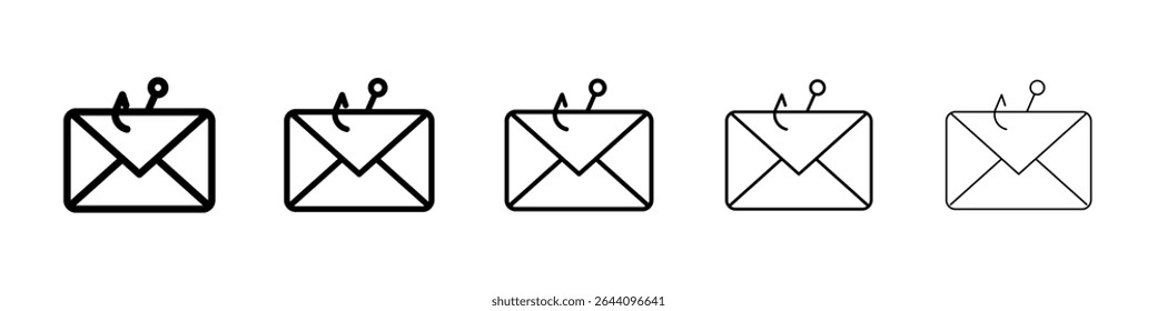 Concepto de icono de phishing de correo electrónico. Diseño gráfico, logotipo, Web, interfaz de usuario.