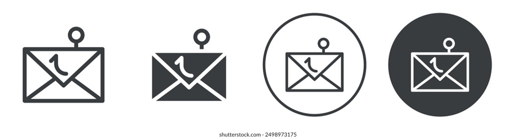 Email phishing icon Flat logo set collection