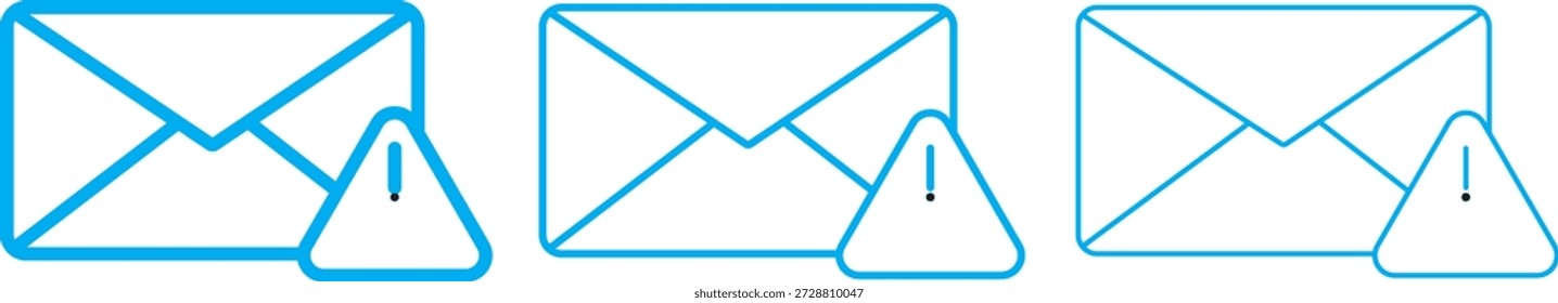 Icono de phishing por correo electrónico. Un icono de estilo lineal que representa el correo electrónico de phishing