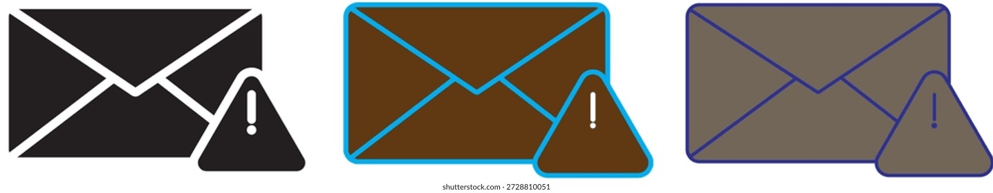 Icono de phishing por correo electrónico. Un icono de estilo lineal que representa el correo electrónico de phishing