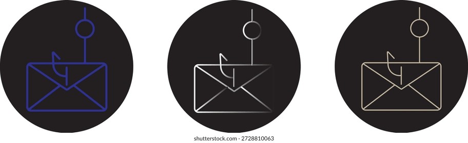 Email phishing icon. A linear style icon representing phishing email