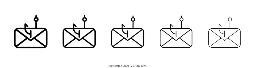 Ícone de phishing de email para conceito móvel e design da Web.