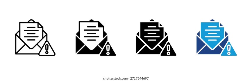 Conjunto de iconos de phishing de correo electrónico colección de estilos múltiples