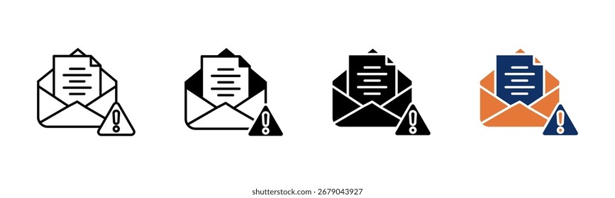 Email Phishing icon sheet colección de múltiples estilos