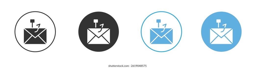 Ícone de phishing de e-mail ícone simples de vetor plano ícone pacote