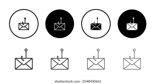Email phishing icon Thin line illustration set