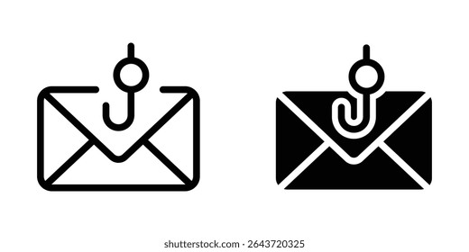 Icono de phishing por correo electrónico. Email Phishing icono en delgado delineado.