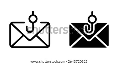 Email phishing icon. Email Phishing icon in thin outlined.