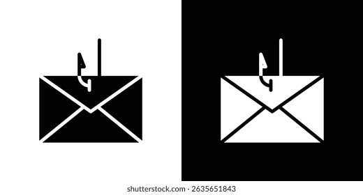 Ícone de phishing de e-mail Vetor em estilo simples. Silhuetas de coleção