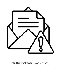 Icono de línea de phishing de correo electrónico Ilustración vectorial