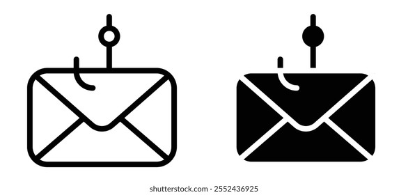Conjunto de vetores do ícone de linha de phishing de email.
