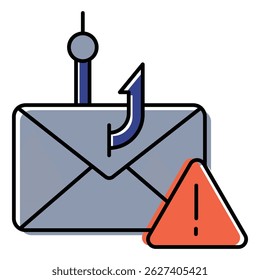 Icono de Vector de prevención de phishing por correo electrónico para seguridad en línea y detección de estafas